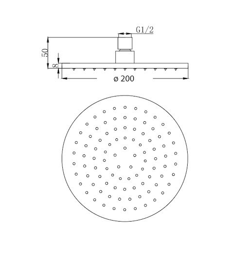 Piccadilly Linz Κεφαλή Ντουζ 20cm