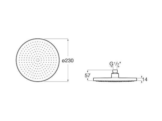 Roca Rainsense Στρογγυλή Κεφαλή Ντουζ 23cm