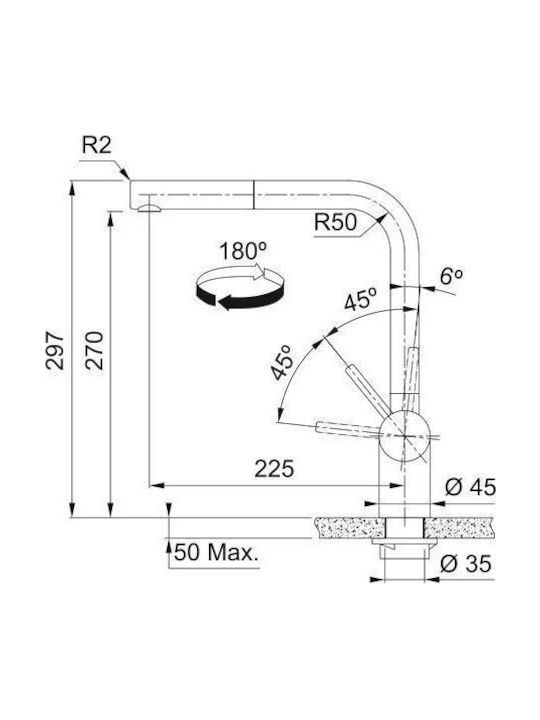 Franke Atlas Neo Kitchen Faucet Counter Silver