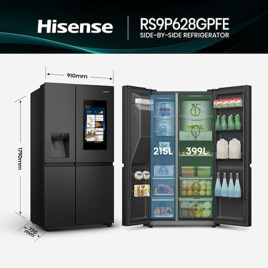 Hisense Хладилник Гардероб 614лт В179xШ91xД73см. Черен Hi9