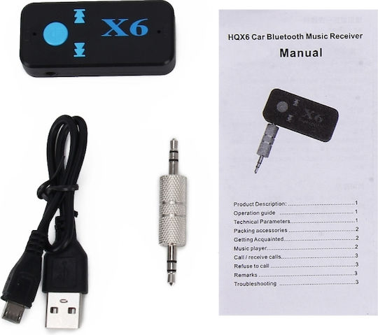 Hqx6 Car Bluetooth V4.1 Audio Music Player Receiver Adapter Support Wireless Hands-free & Tf Card & Usb Charge