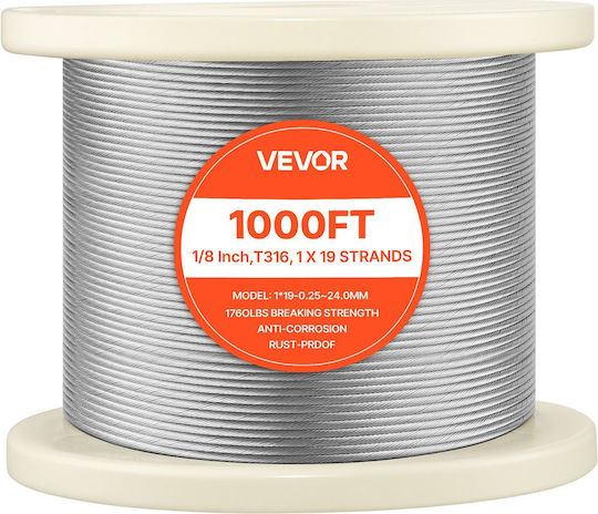 Vevor Wire Rope Stainless Steel 19mm 316BXGGSS300M0001003V0