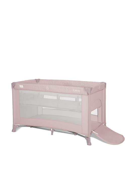 Lorelli Torino Кошара за Игра 2 Нива с Матрак Розова 120x60см