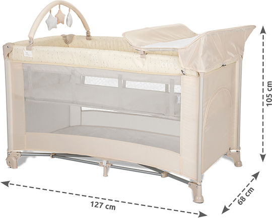 Lorelli Torino Кошара За Игра 2 Нива С Матрак Зелен 70x127см