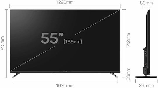 Tesla Смарт Телевизор 55" 4K UHD Direct LED 55E655BUW HDR (2025)