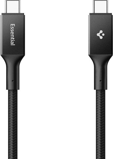 Spigen Braided USB 3.2 Cable USB-C male - USB-C 100W PD Μαύρο 1.5m ACA10421
