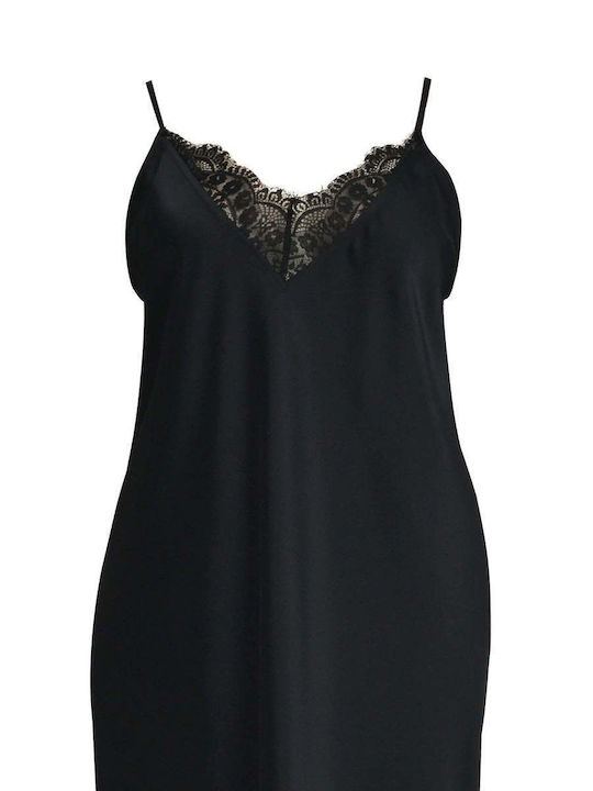 Rochie De Vară De Seară Jupon Din Satin Cu Dantelă Neagră