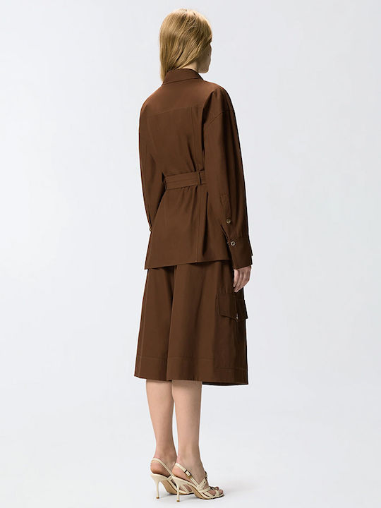Pinko Women's Long Sleeve Shirt Brown