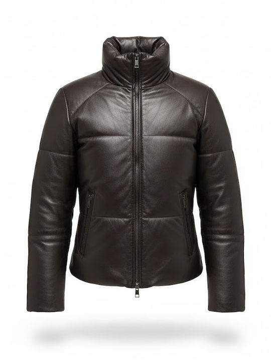 Jachetă de femei Puffer Dark Brown