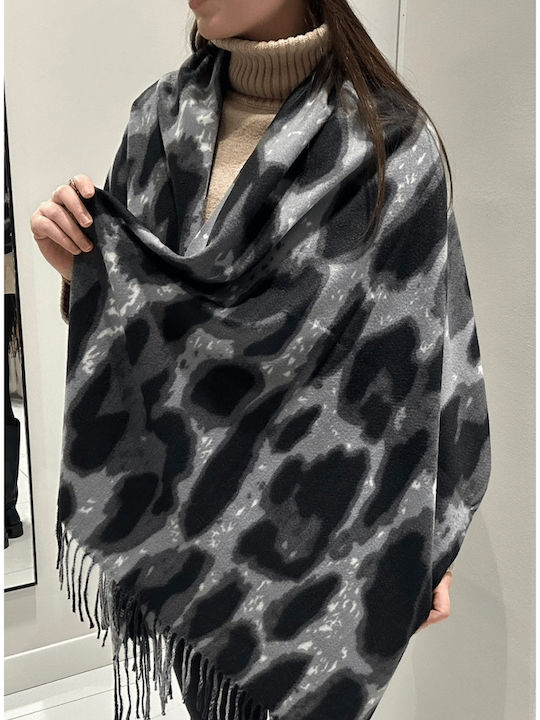 Leopard Frauen Wollschal Gray