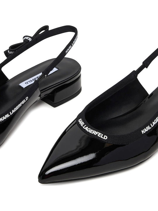 Kerrie Damen Ballerinas Slingback aus Lackleder in Schwarz Farbe