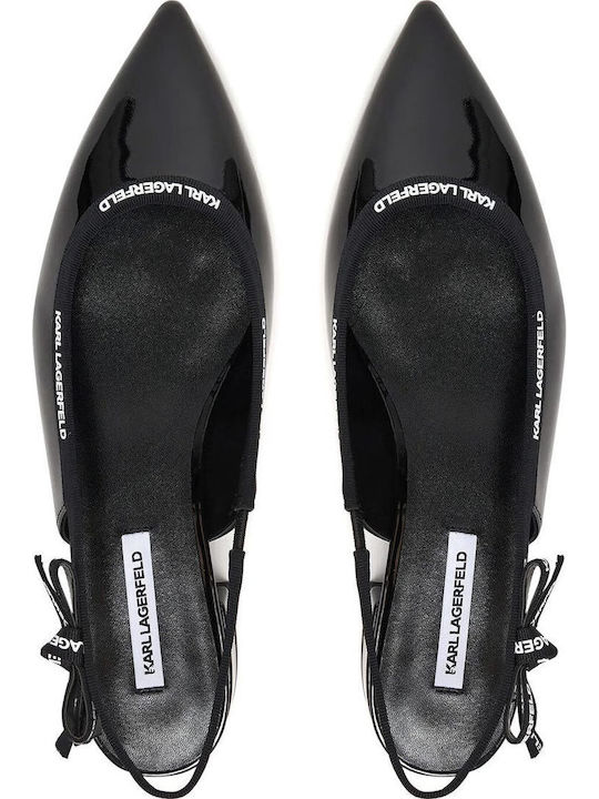 Kerrie Damen Ballerinas Slingback aus Lackleder in Schwarz Farbe