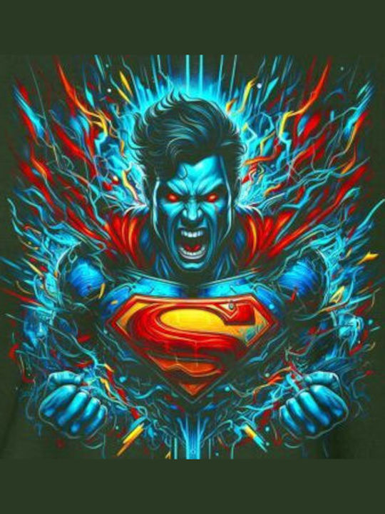 Crewneck Φούτερ Superman Energetic Burst Pop Culture Forest Green Crewneck Φούτερ Superman Energetic Burst Pop Culture Forest Green