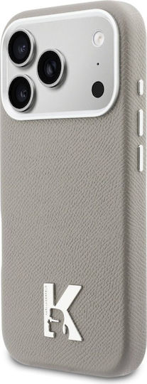 Karl Lagerfeld Logo Umschlag Rückseite Synthetisches Leder / Kunststoff / Silikon Gray (iPhone 17 Pro)