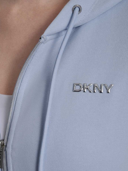 Women's Sweatshirt Jacket Hooded Light Blue