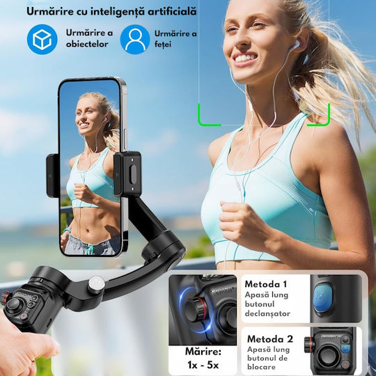 Gimbal für Mobiltelefone Schwarz