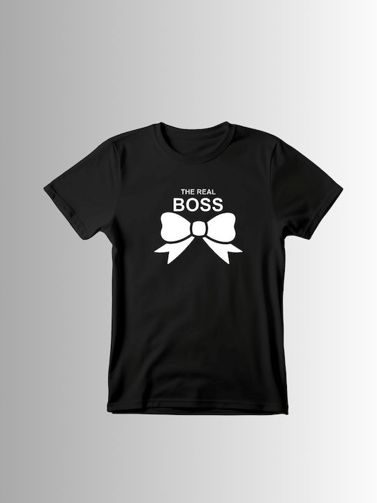 Μπλουζάκι Funny Τύπωμα Real Boss Wtb304-μαύρο