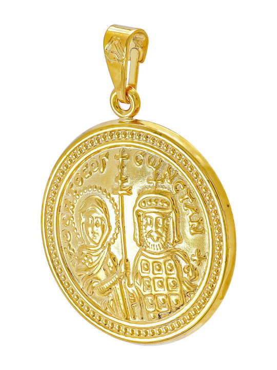 Kiriakos Gofas Pendant Constantine Coin Gold 9K