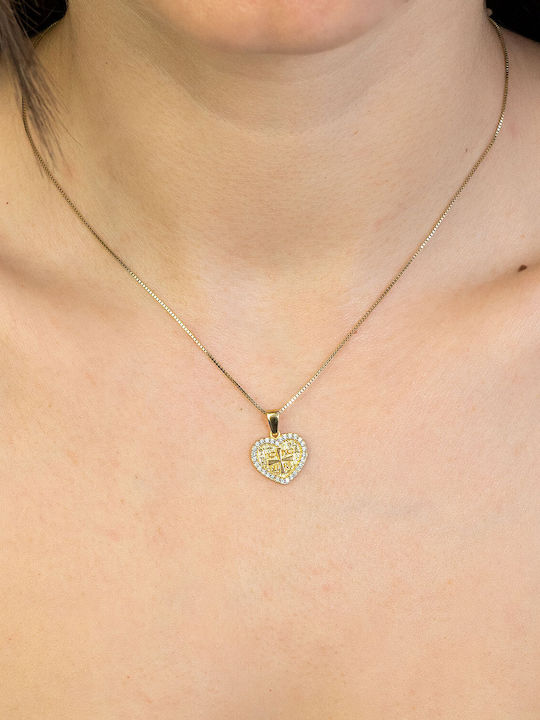 Kiriakos Gofas Pendant Kids Talisman Konstantinato made of Gold 9K KN590