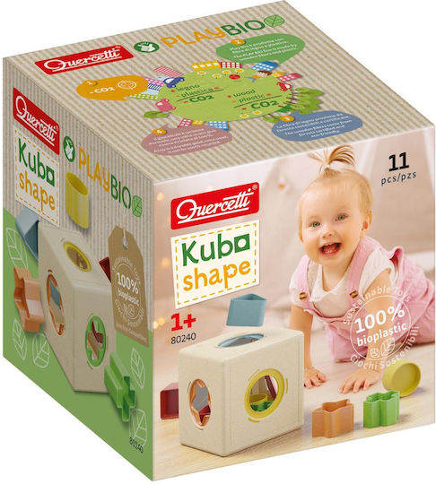 Quercetti Shape Sorting Playbio Wooden Toy for 12+ Months