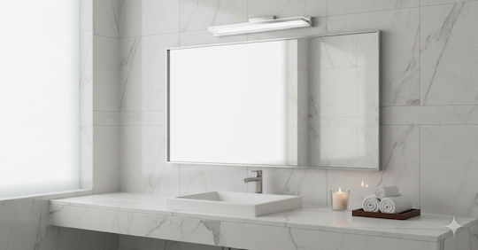 Spot Light Modern Lamp Wall with Integrated LED and Natural White Light Silver 42x4.5cm
