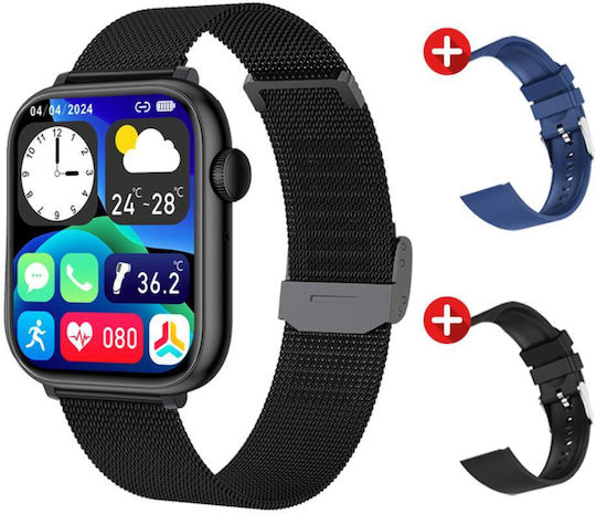 Eko Smartwatch mit Pulsmesser (Schwarz)