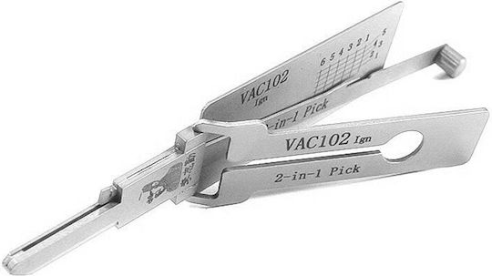 Lishi Auto Tool Decoder Vac102 V3 – 2-în-1 Pick Decoder Aprindere Uși Portbagaj – Compatibil Renault Clio Kangoo Laguna Twingo Dacia Logan Sandero Duster
