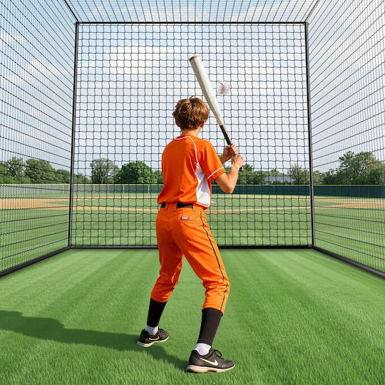 Baseball Cage Vevor 10668 X 3200 X 3100mm Free Portable Baseball Cage Batting Cages 45-Mesh Bound Hdpe & Long Mounting Ropes Batting Cage Net Indoor Outdoor Space