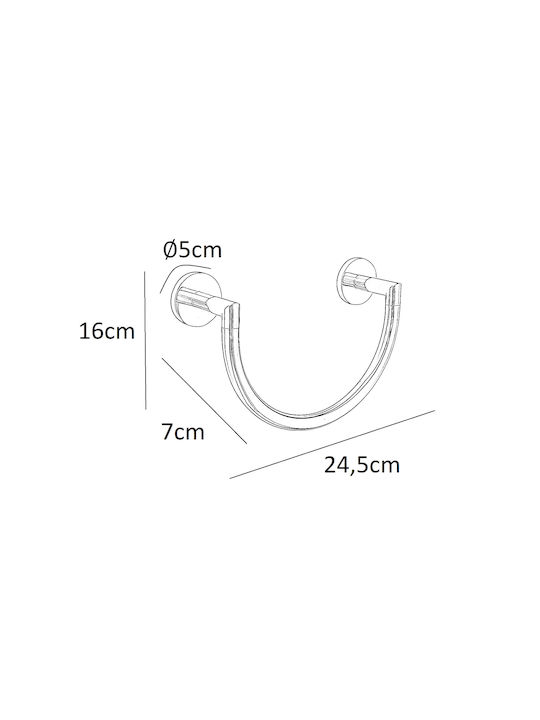 Bronze Art Single Wall-Mounted Bathroom Ring ​24.5x7cm Silver