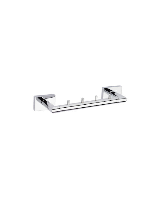 Bronze Art Bathroom Hook 4 Prongs with Screws 5x7cm Silver