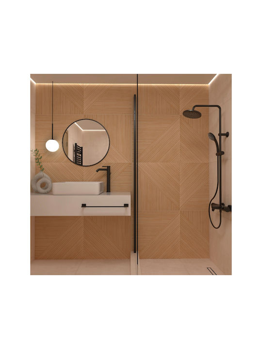 Bronze Art Single Wall-Mounted Bathroom Rail ​40x40cm Black