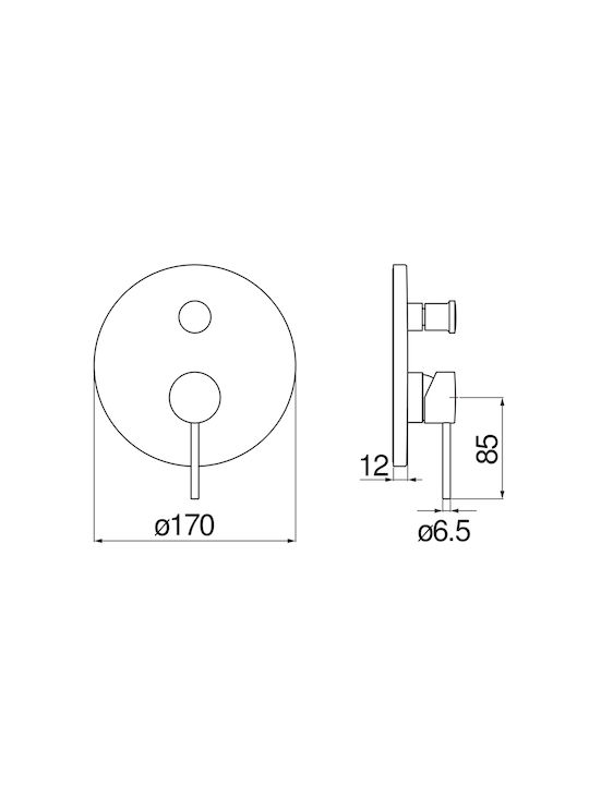 Nobili Built-in Mixer & Supply Set for Shower
