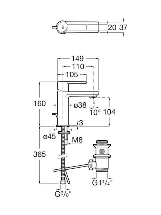 Roca Mixing Sink Faucet Silver