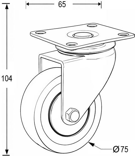 Finetto Furniture Wheel made of Metal Gray