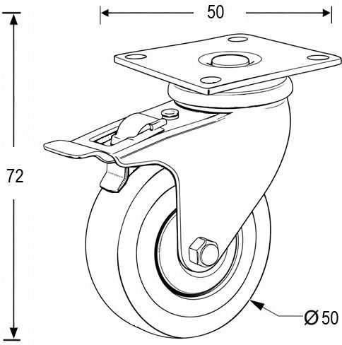Finetto Furniture Wheel made of Metal Gray