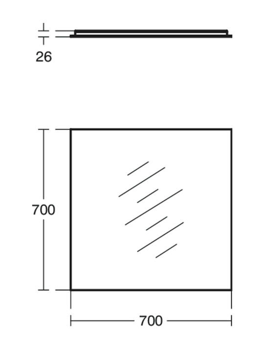 Ideal Standard Square Bathroom Mirror Led 70x70cm