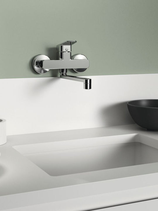 Ideal Standard Ceraplan Μπαταρία Κουζίνας Τοίχου Ασημί