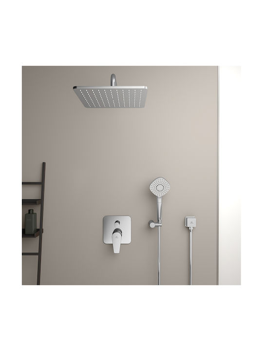 Ideal Standard Cerafine Μίκτης Μπαταρίας Εντοιχισμού Ντουζιέρας 2 Εξόδων Ασημί