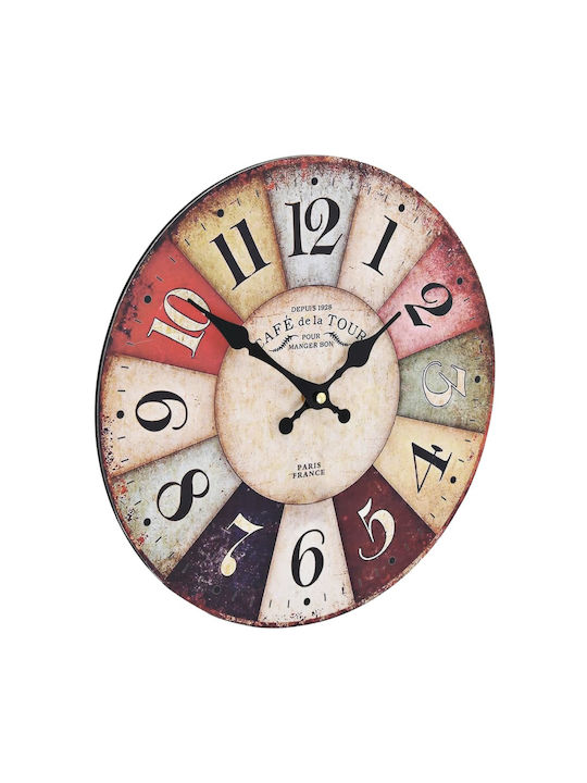 vidaXL Antikes Wanduhr Hölzernes Ecru Ø60cm
