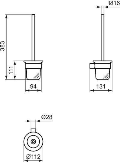 Ideal Standard Conca Glas Badezimmer Toilettenbürste Silber
