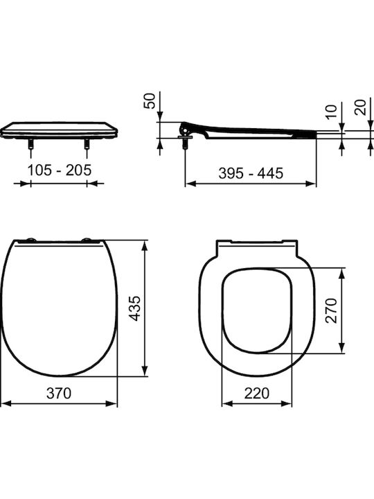 Ideal Standard Connect Toilettenbrille Schlank Kunststoff Weiß