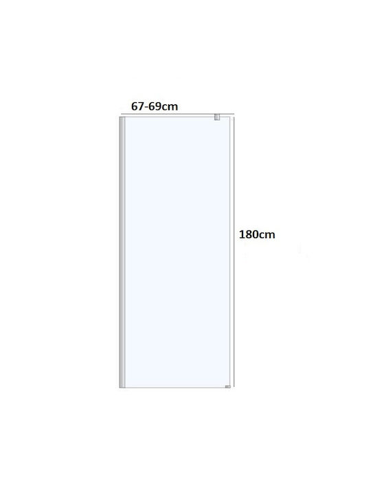 Starlet Σταθερό Πλαϊνό Ντουζιέρας 69-72x180cm Fabric Chrome