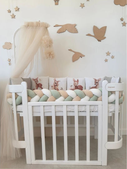 IngVart Baby Bedding Set for Crib White 7 Pieces SETELAFPETAL-60