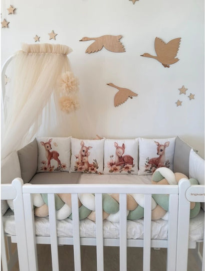 IngVart Baby Bedding Set for Crib White 7 Pieces SETELAFPETAL-60