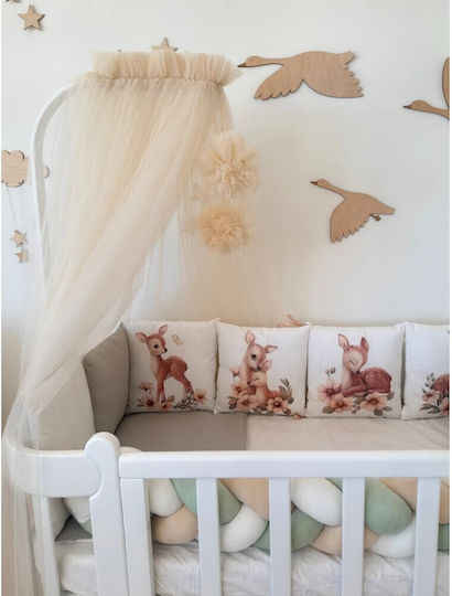 IngVart Baby Bedding Set for Crib White 7 Pieces SETELAFPETAL-60