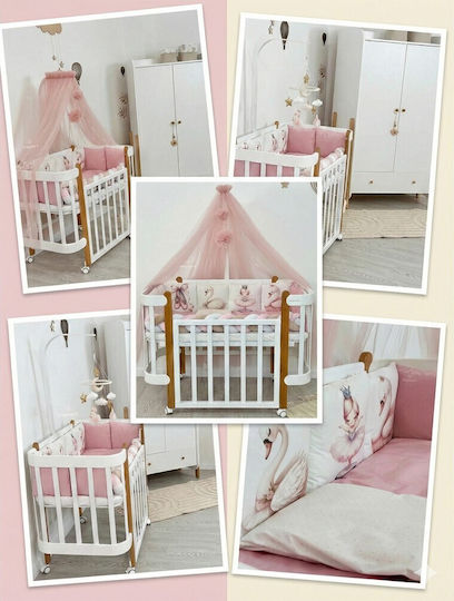IngVart Baby Bedding Set for Crib White 7 Pieces SETKIKNOS-60