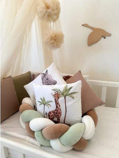 IngVart Baby Bedding Set for Crib White 7 Pieces SETJUNGLE 60*