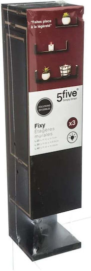 Black Wall Shelves (3 Pieces) 42x10x10cm
