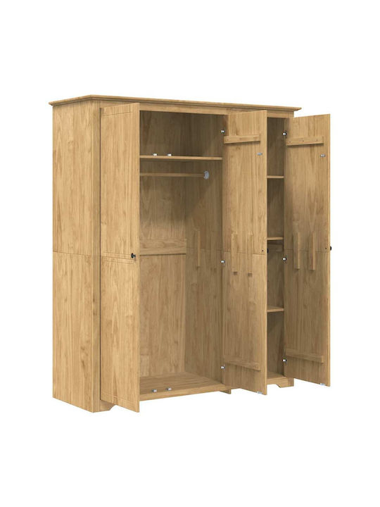 Ușă triplă Dulap de Haine Honey Brown 146x53.5x173cm