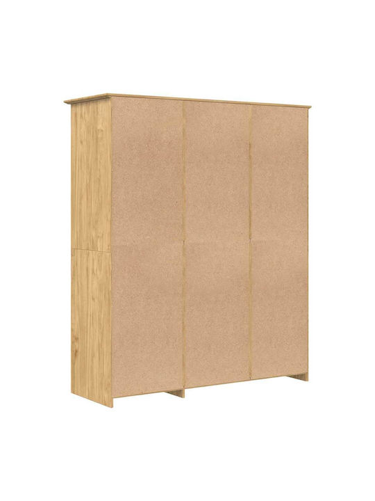 Ușă triplă Dulap de Haine Honey Brown 146x53.5x173cm